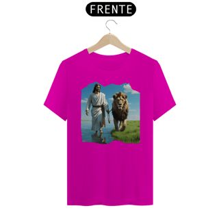 Nome do produto CAMISA QUALITY JESUS CAMINHANDO NA AGUA COM LEÃO