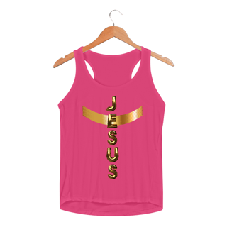 Nome do produto REGATA FEMININA SPORT DRY UV DOURADA JESUS EM CRUZ ( varias cores )