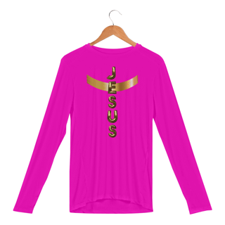 Nome do produto CAMISA MANGA LONGA SPORT DRY UV DOURADA JESUS EM CRUZ ( varias cores )