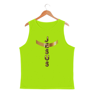 Nome do produto REGATA MASCULINA SPORT DRY UV DOURADA JESUS EM CRUZ ( varias cores )