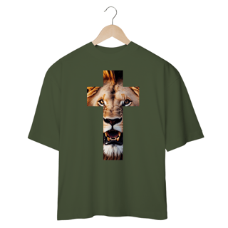 Nome do produto Camisa Oversized Leão Em Forma de Cruz ( varias cores )