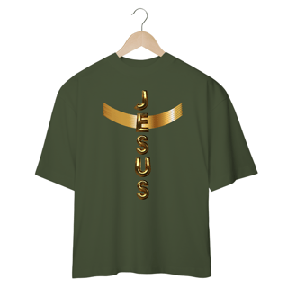 Nome do produto CAMISA OVERSIZED DOURADA JESUS EM CRUZ ( varias cores )