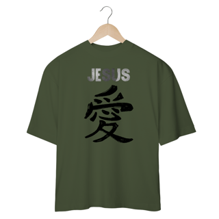 Nome do produto OVER SIZE JESUS AMOR EM JAPONES PRETA ( varias cores )