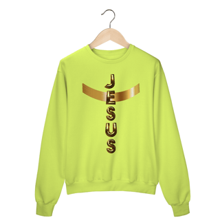 Nome do produto MOLETOM FECHADO DOURADO JESUS EM CRUZ ( varias cores )