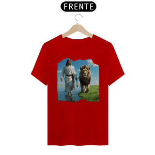 Nome do produto CAMISA QUALITY JESUS CAMINHANDO NA AGUA COM LEÃO