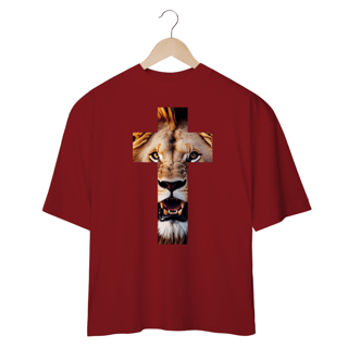 Nome do produto Camisa Oversized Leão Em Forma de Cruz ( varias cores )