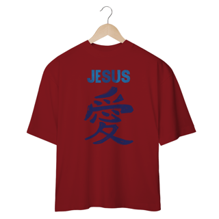 Nome do produto OVER SIZE JESUS AMOR EM JAPONES AZUL ( varias cores )