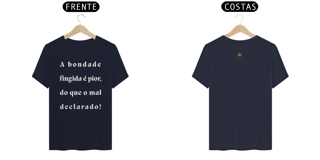 Nome do produto Camiseta Masculina Prime - (Bondade fingida) - Letra Branca