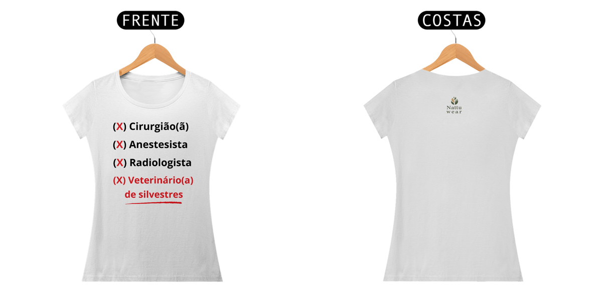 Nome do produto: Camiseta Feminina Prime - Linha Vet - Silvestres - Branca