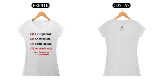 Camiseta Feminina Prime - Linha Vet - Silvestres - Branca