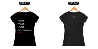 Camiseta Feminina Prime - Linha Vet - Intensivista - Preta