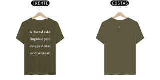 Nome do produto Camiseta Masculina Prime - (Bondade fingida) - Letra Branca
