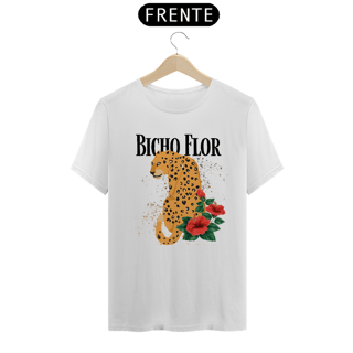 T-Shirt Unissex - Leopardo Bicho Flor