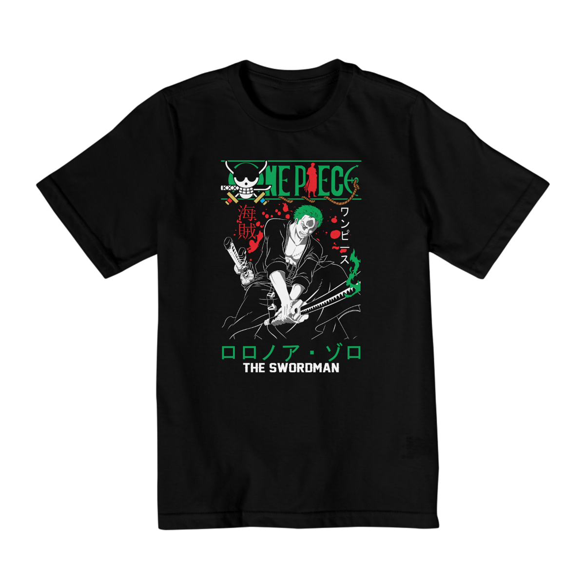 Nome do produto: Camiseta Infantil Zoro (10 a 14 anos) – One Piece