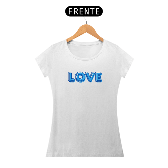 Camiseta Feminina Love Azul