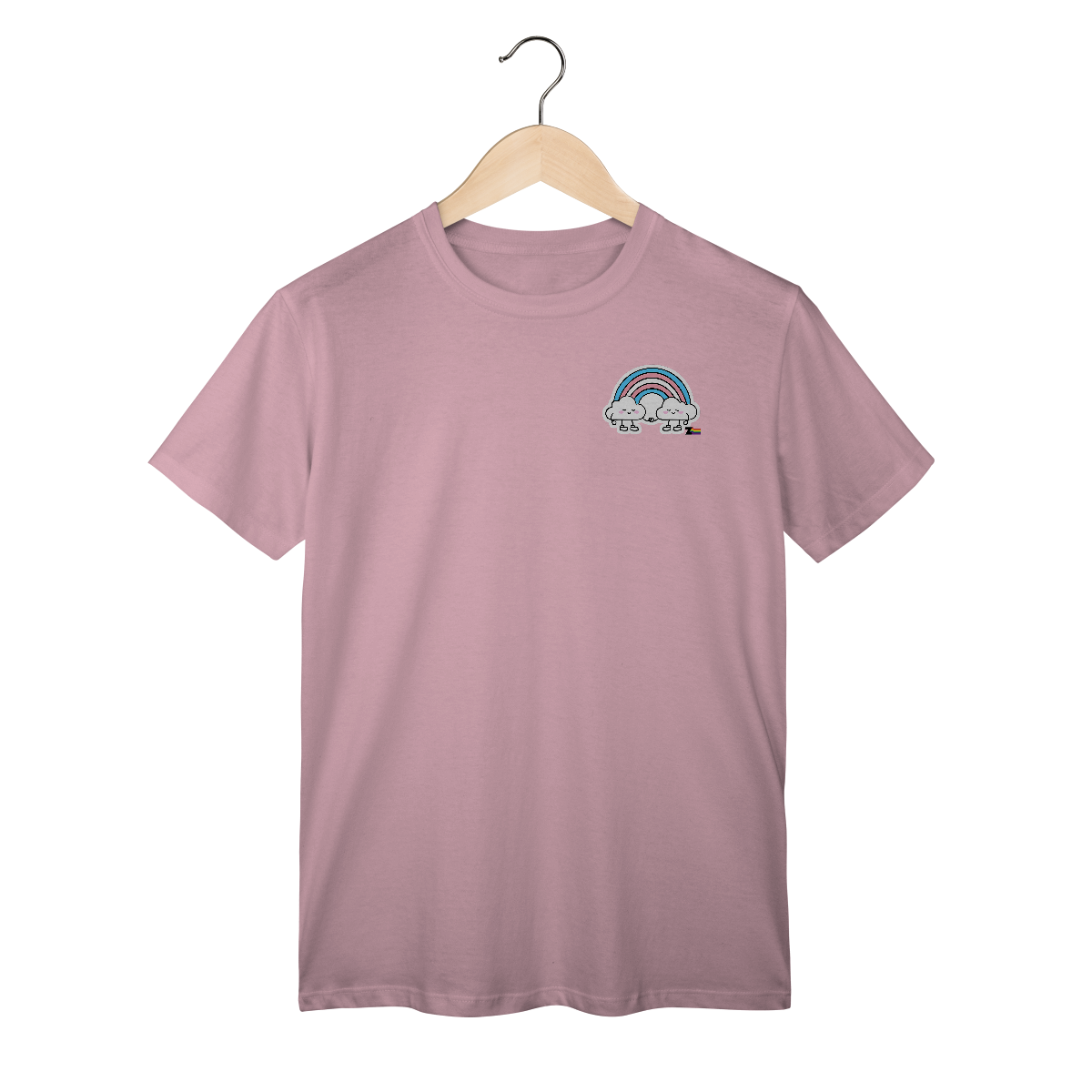 Nome do produto: Camisa Trans Nuvens do arco-íris Trans