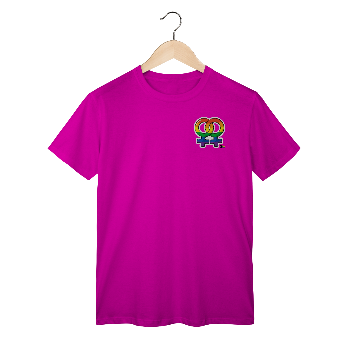 Nome do produto: Camisa Lésbica Símbolo arco-íris