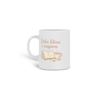 Caneca Entre Letras e Suspiros