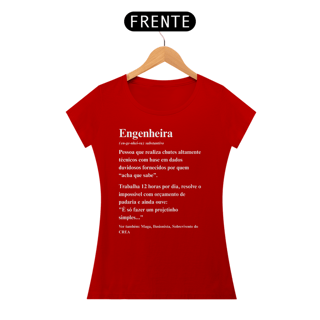 Nome do produto Baby look Definição de Engenheira - Frente