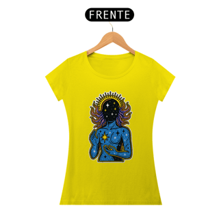 Nome do produto Camiseta Alvorada Feminina Deusa Cósmica Estrelas Algodão