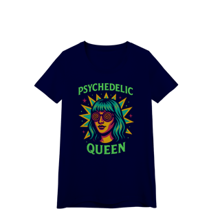 Nome do produto Camiseta Baby Look Psychedelic Queen Estilosa Urbana Algodão