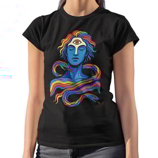 Camiseta Baby Look Psyche Terceiro Olho Especial Diversidade LGBTQIAPN+ Algodão