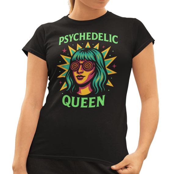 Camiseta Baby Look Psychedelic Queen Estilosa Urbana Algodão