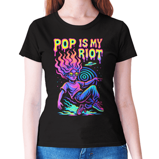 Camiseta Baby Look Pop Is My Riot Estilosa Feminina Algodão