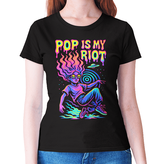 Camiseta Baby Look Pop Is My Riot Estilosa Feminina Algodão