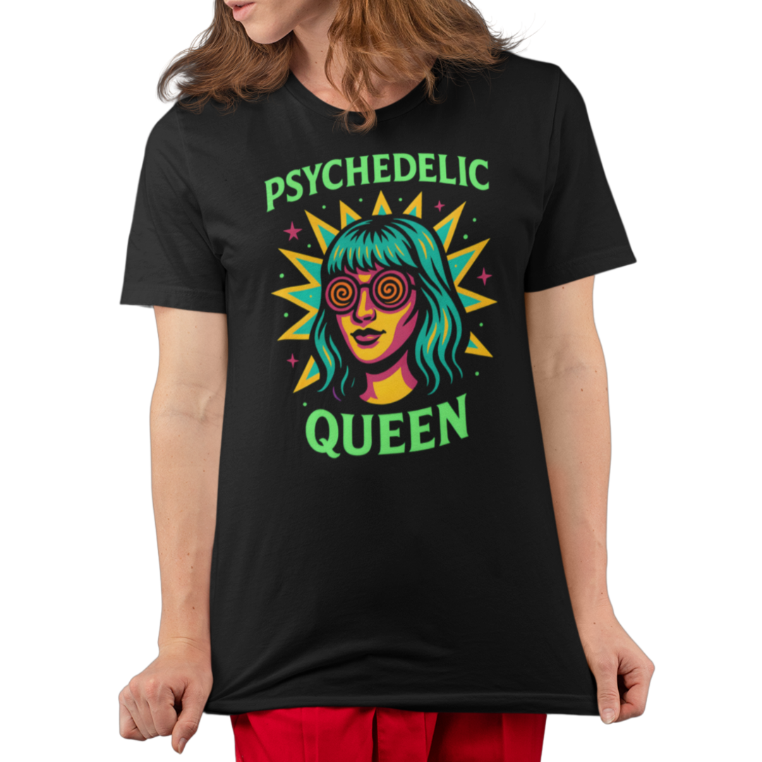 Nome do produto: Camiseta Psychedelic Queen Estilosa Urbana Algodão