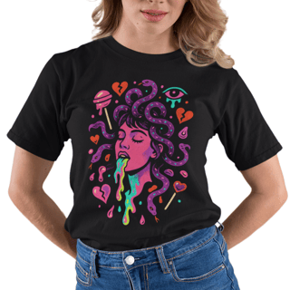Camiseta Candy Górgona Pop Unissex Algodão