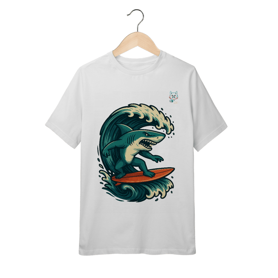 Camiseta Surfing Shark Infantil (Tam. 10 a 14) 