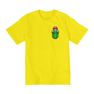 Nome do produto[Infantil] Camiseta Super Mário no Bolso (10 a 14 anos)
