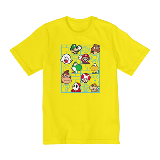 Nome do produto[Infantil] Camiseta Super Mário Nostalgia (2 a 8 anos)