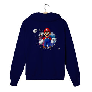 Nome do produtoMoletom Premium com Ziper - Super Mario/Boo saindo da parede!