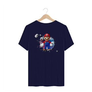 Nome do produto[Plus Size] Camiseta Super Mario/Boo saindo da parede!