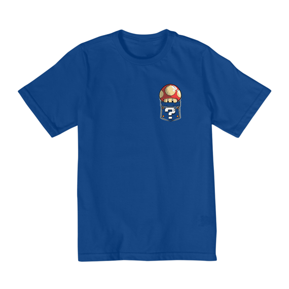 [Infantil] Camiseta Super Mushroom de Bolso (10 a 14 anos)