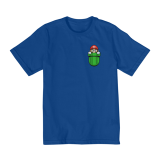 Nome do produto[Infantil] Camiseta Super Mário no Bolso (10 a 14 anos)