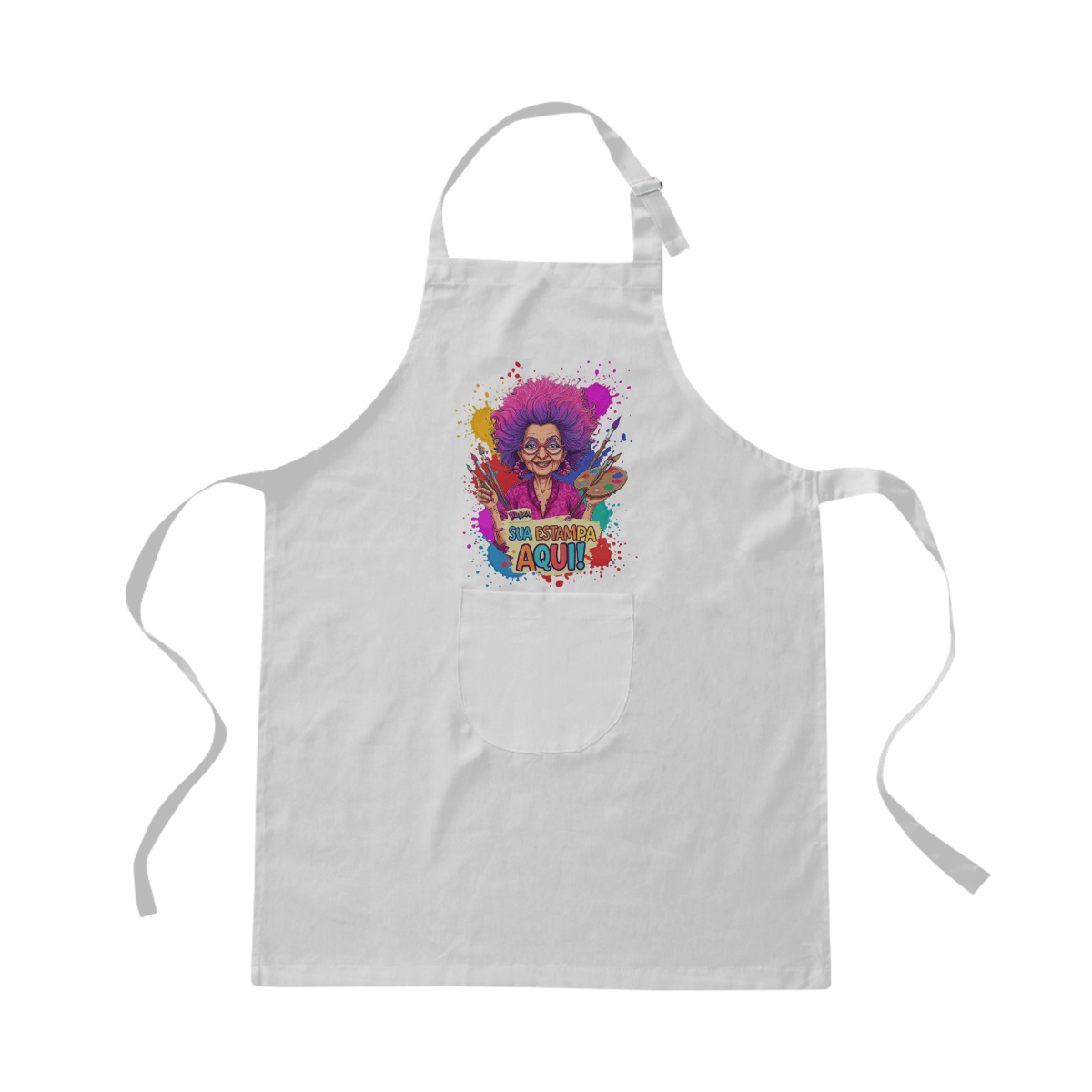 Nome do produto: [PERSONALIZÁVEL] Modelo de Avental de Brim Personalizada