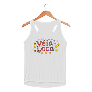 Nome do produto[Sport UV] Regata Feminina Dry Fit Véia Loca - Smiles