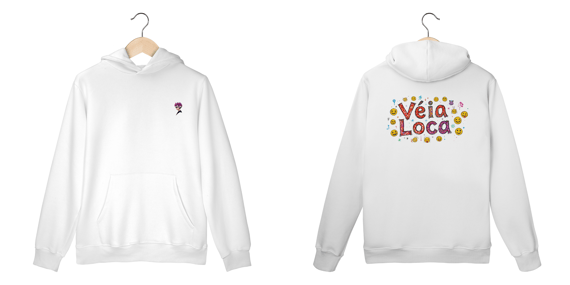 Moletom Premium Canguru Véia Loca - Smiles (Frente e Costas)
