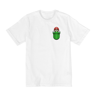 Nome do produto[Infantil] Camiseta Super Mário no Bolso (10 a 14 anos)