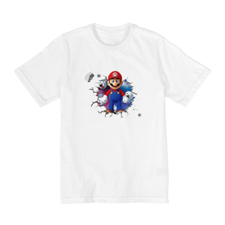 Nome do produto[Infantil] Camiseta Super Mario/Boo saindo do peito (2 a 8 anos)