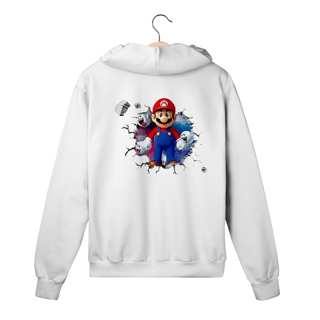Nome do produtoMoletom Premium com Ziper - Super Mario/Boo saindo da parede!