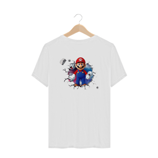 Nome do produto[Plus Size] Camiseta Super Mario/Boo saindo da parede!