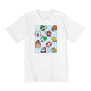 Nome do produto[Infantil] Camiseta Super Mário Nostalgia (2 a 8 anos)