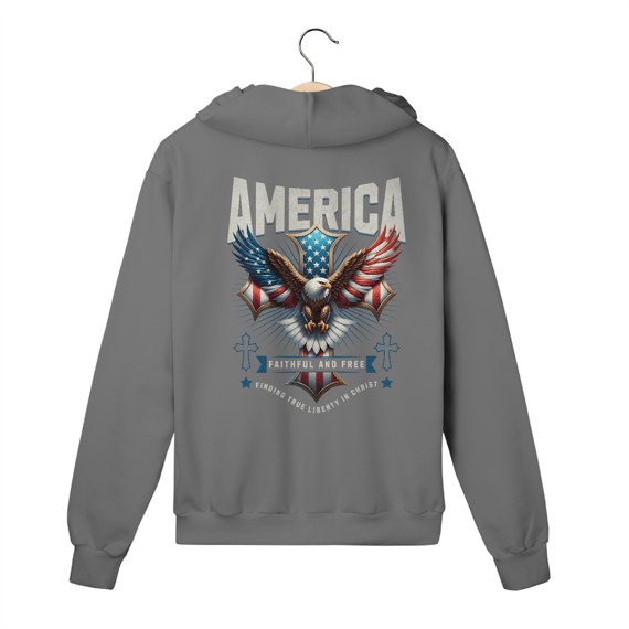 Moletom Premium Com Ziper América – Faithful and Free