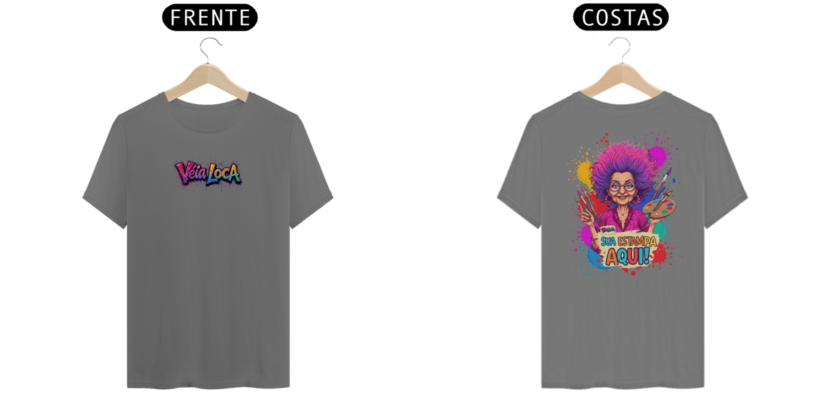Nome do produto: [PERSONALIZÁVEL] Modelo de Camiseta Estonada Personalizada - Estampa na frente E nas costas
