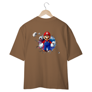 Nome do produto[Oversized] Camiseta Super Mario/Boo saindo da parede! (Costas)