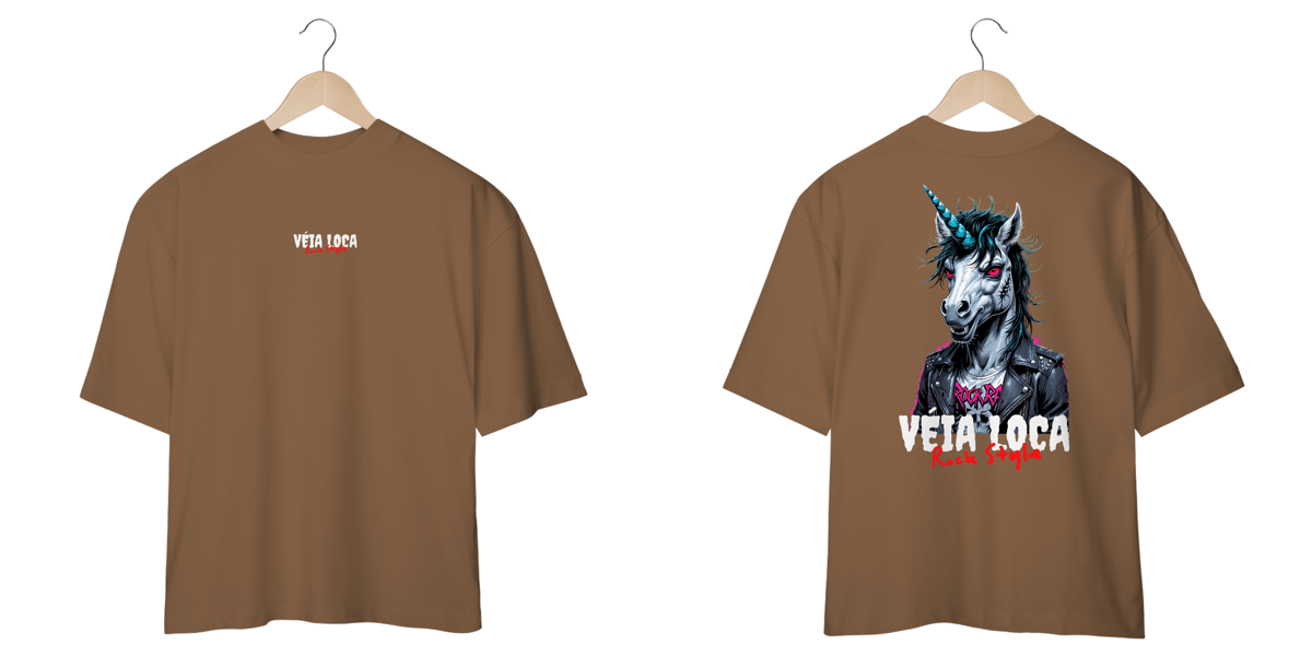 Nome do produto: [Oversized] Camiseta Unicórnio Rock Style
